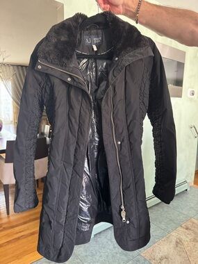 Armani Jeans Women's Black Quilted Puffer Coat sz 6 (EU 42)